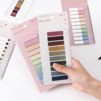 +【】 1200Pcs Sticky Tab Index With Ruler Aesthetic Note Reading Student 60 Colors Office Annotating Book Writable Classify File