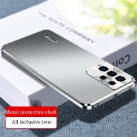 Metal aluminium alloy Case For Samsung Galaxy S22 S21 ultra Phone Case Built in Lens protection titanium alloy Shockproof cover