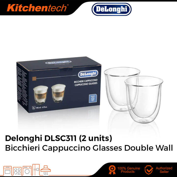 DeLonghi 2 Cappuccino Double Wall Glass / Glasses DLSC311 Lazada