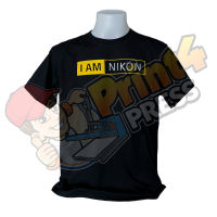 เสื้อยืดแขนสั้นคอกลมสีดำ I AM NIKON T-shirt