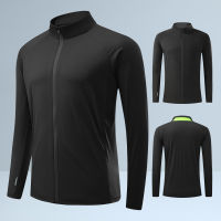 New Nylon Mens Sports Jackets Quick-Drying Running Training Jacket Breathable Slim-Fit Mens Jacket With Zipper Stand-Up Collar