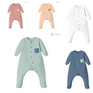 Bodysuit dài tay sơ sinh liền tất cúc chéo Le coon