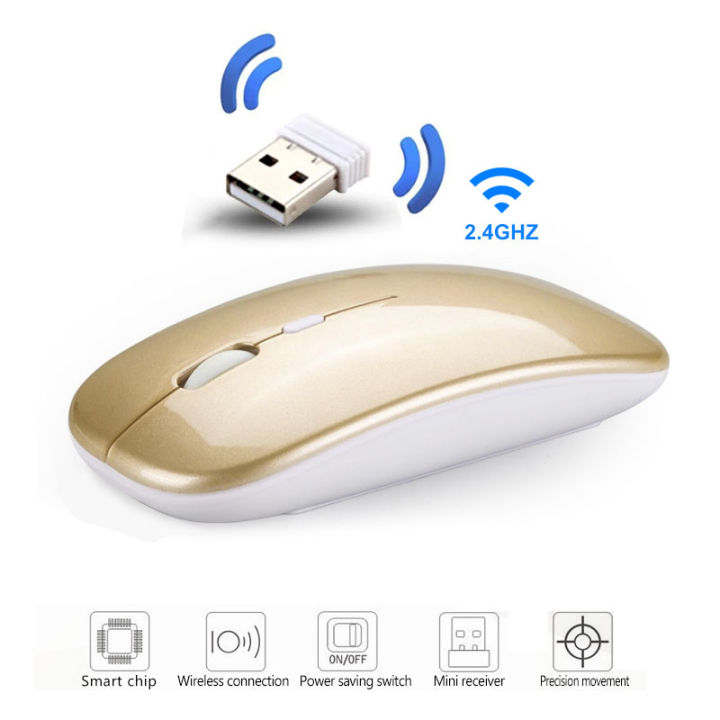 เมาส์ไร้สาย-มีแบตในตัว-ไร้เสียงคลิก-wireless-mouse-มีบลูทูธ-ใช้งานง่าย-ดีไซน์สวย