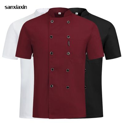 ▦◄ hnf531 3สีคุณภาพสูง Double Breasted Chef Uniform ร้านอาหารโรงแรมห้องครัว Cate แจ็คเก็ตทำอาหาร Cafe Workwear Chef Clothes