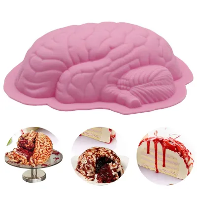 3D Tools Halloween Kitchenware Dessert Jello Brain Baking Shape Mold Silicone Fun