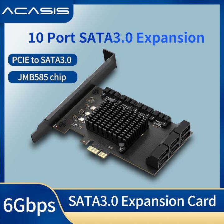 ACASIS 10 Port PCIe Expansion SATA Card to 5/8/10 Ports,6 Gbps SATA 3.0