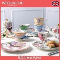 จุดอังกฤษ Wedgwood ผีเสื้อผีเสื้อรักดอกไม้กระดูกพอร์ซเลนถ้วยชาถ้วยกาแฟจานรองกาน้ำชาชุดกล่องของขวัญ