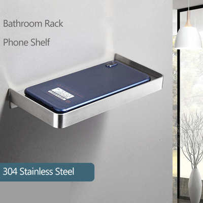 185X90mm Bathroom Phone Holder Wall Mounted Thick Phone Storage Shelf Toilet Accessory Home Improvement Bathroom Counter Storage