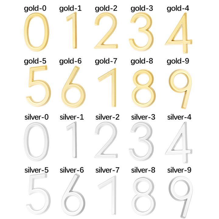 สติกเกอร์-sedition78am6-0ถึง9สีทองติดเองที่บ้านถนนที่อยู่ของ3d-สติกเกอร์ตัวเลขที่ประตูป้ายตัวเลขกล่องจดหมาย