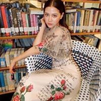 P015-018 PIMNADACLOSET - Flutter Sleeve Alphabet Roses Dress