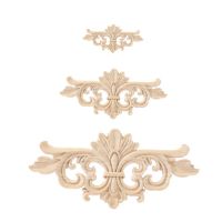 Natural Wood Appliques Onlays For Furniture Cabinet DIY Unpainted Carved Wooden Mouldings Decal Wardrobe Furniture Decoration