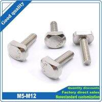 1/10Pc M5 M6 M8 M10 M12 304 A2 Stainless Steel T Shape Type Hammer Head Screw Groove Bolt for T-Slot Chute Rail Miter Track GB37