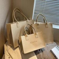 High-end MUJI ins Felt Tote Bag Felt Bag Gift Bag Shopping Bag Ladies Student Large Capacity Tote Bag Customizable