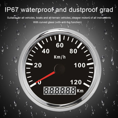 เรือมาตรวัดความเร็วด้วย GPS ขนาด85มม./3.3นิ้วมาตรวัดความเร็วด้วย GPS GPS อเนกประสงค์กันน้ำกันหมอก0-120กม./ชม. สำหรับมอเตอร์เรือบรรทุกรถยนต์