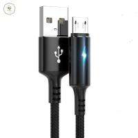 เชื่อมต่ออะแดปเตอร์ที่ชาร์จแบตเตอรี่โทรศัพท์มือถือไมโครสายต่อ USB LED แอนดรอยด์สายดิจิตอลอุปกรณ์เสริมสำหรับโทรศัพท์มือถือสายข้อมูลขนาดเล็กสาย3A USB สายชาร์จอย่างรวดเร็วสายข้อมูล USB