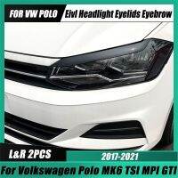 สำหรับ Volkswagen Polo 6 MK6 L &amp; R ABS Gloss Evil Eyebrows Eyebrows Eys เปลือกตา1.0TSI 1.0TGI GTI 1.0MPI 2017-2021สติ๊กเกอร์ปรับแต่ง3D