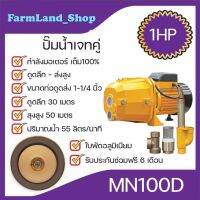 ปั๊มน้ำเจ็ท(คู่) ดูดลึก(1HP)กำลังมอเตอร์ เต็ม100%(MN100D)