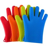 1 hand Bake Silicone Gloves Microwave Oven Baking Gloves Kitchen Anti-scald Anti-slip Silicone BBQ Oven Pot Holder