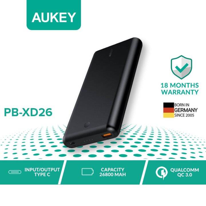 Aukey PBXD26 45W 26800mAh Power Delivery 3.0 USBC Powerbank Macbook