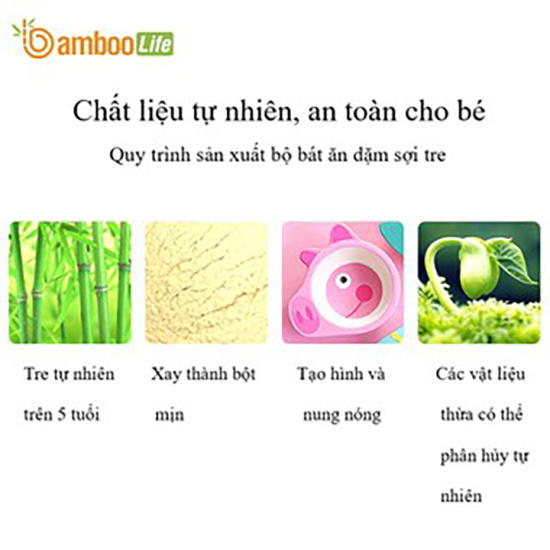 Chén ăn dặm, bát ăn dặm cho bé sợi tre bamboo life bl089 đồ dùng ăn dặm - ảnh sản phẩm 8