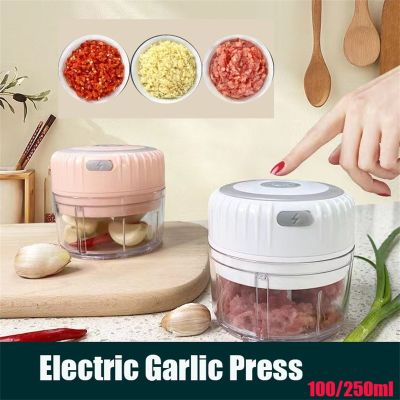 100/250ml Electric Garlic Press Smart Food Vegetable Chopper Crusher Fruit Onion Multi-function Processor Kitchen Accessories