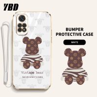 เคสโทรศัพท์ YBD สำหรับ Redmi Note 11 Pro 4G 5G Note 11S 4G Xiaomi POCO M4 Pro 4G POCO X4 Pro 5G Gradient เคสโทรศัพท์นิ่มโปร่งใสหมีรุนแรงลายการ์ตูนพร้อมเลนส์คลุมทั้งหมดป้องกันกล้อง