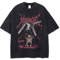 2023 ขายล่าสุดเสื้อยืดผู้ชายโอเวอร์ไซส์ midnight chainsaw man เสื้อy2k เสื้อมินิมอล เสื้ออปป้า เกาหลีS-5XL