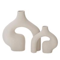 2Pcs Ceramic Vase Nordic Minimalist Decorative Geometric Vases for Home Decor,for Bookshelf