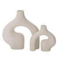 2Pcs Ceramic Vase Modern Abstract Vases Nordic Minimalist Decorative Geometric Vases for Home Decor,for Bookshelf