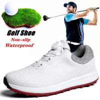 ✘卍 Golf Shoes Leather Waterproof Golf Sneakers Big Size 40 47 Non slip Non slip Studless Golf Shoes Men 39;s Non slip Walking Sneakers