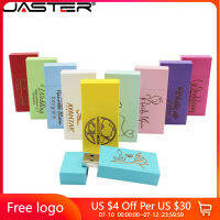 JASTER โลโก้บุคลิกภาพไม้ที่มีสีสันบล็อก USB แฟลชไดรฟ์สร้างสรรค์ของขวัญ U ดิสก์ Pendrive 4กรัม16กิกะไบต์32กิกะไบต์64กิกะไบต์ไม้หน่วยความจำติด.