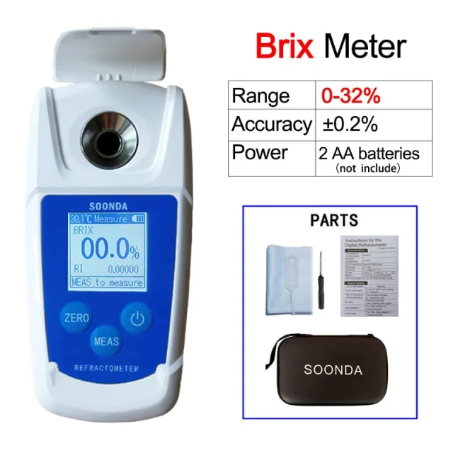 Digital Brix Meter Tester Handheld Sugar Refractometer Fruit Juice