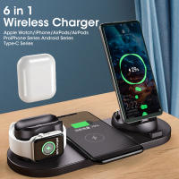 Niye Wireless Charger 6 in 1 10w15 Qi Fast Stand Carga Rapida Dock Station Carregador Sem Fio for