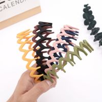 【YF】 Simple wavy frosted Morandi color wild serrated press hair fine hairpin makeup wash headband