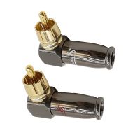 2Pcs/lot L-shaped RCA Connector RCA Male Plug 90 degree Right Angle Audio Video Soldering Wire Cable Adapter Connector