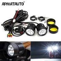 อุปกรณ์เสริมสปอตไลท์มอเตอร์ไซด์ LED ไฟตัดหมอกเสริม Lampu Depan Motor 60W สำหรับ Yamaha HONDA Husqvarna Kawasaki