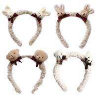 Fluffy Rabbit Hair Hoop Plush Lovely Animal Headband Washing Face Headband