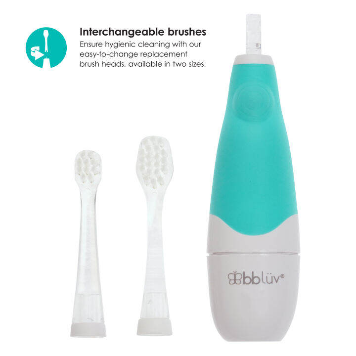 bbluv-s-nik-2steps-baby-toothbrush-แปรงสีฟันโซนิค-เเปรงสีฟันระบบสั่นเด็ก-เเปรงสีฟันเเบตเตอรี่-มาพร้อมหัวแปรง2ระดับสําหรับเด็กทารก-เเละเด็กหัดเดิ