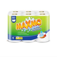 MAXMO BIG ROLL แม็กซ์โม่  บิ๊กโรล กระดาษอเนกประสงค์ 70 แผ่น ขนาดความยาว 87.7 เมตร  1 แพ็ค 6ม้วน