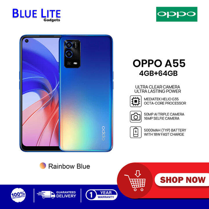 Oppo A55 4GB+64GB Rainbow Blue | Lazada PH