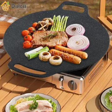 Grill Pan for Induction Cooktop Non Stick Korean style Camping BBQ