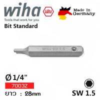 WIHA ดอกไขควงตอกหกเหลี่ยม 1.5x28mm Order No.04734