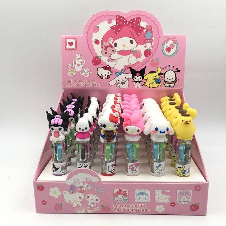 36Pcs/ Box Sanrio Hello Kitty My Melody Kuromi Cinnamoroll Pochacco 4 ...