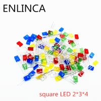 ♧✕▦ 100pcs 2X3X4 Square LED 234 Red Light-emitting Diode White Yellow Red Green Blue Electronic Diy Kit