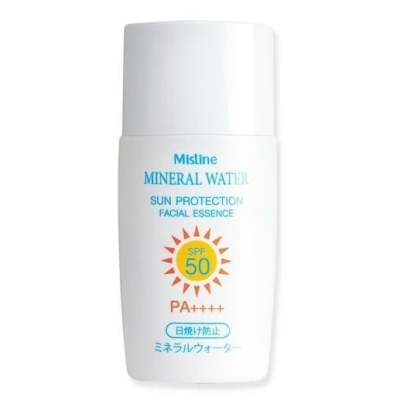 Mistine Mineral Water Sun Protection Facial Essence SPF 50 PA+++ เอสเซนส์กันแดดผิวหน้าสูตรผสมน้ำแร่ 1 ชิ้น