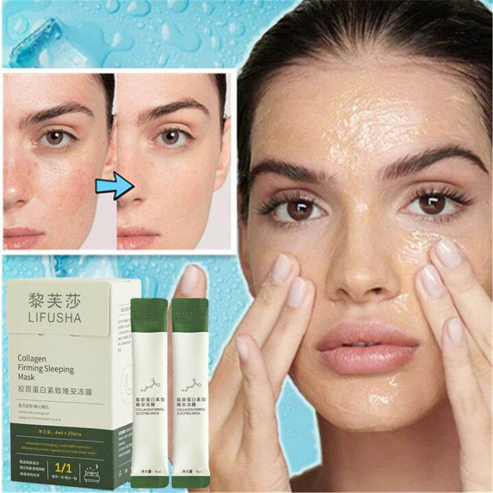 20Pcs/pack Collagen Jelly Sleeping Mask Antiaging Antiwrinkle Muscle