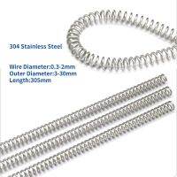 304 Stainless Steel Spring Compression Springs Dia.0.3 0.4 0.5 0.6 0.7 0.8-2mm Length 305mm For DIY 304 SUS Compressed Spring Coil Springs