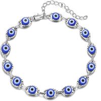 Blue Evil Eye Bracelet Hand of Fatima Turkey Thousand Eyes Wish Handmade Womens Resins Bead Bangle Elastic Bracelets Jewelry Exercise Bands