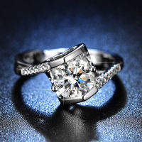 [COD] แหวนจูบนางฟ้าแฟชั่นคลาสสิกสไตล์เกาหลีสำหรับผู้หญิง โรงงานแหวนเพชร Moissanite จำลองหนึ่งกะรัต