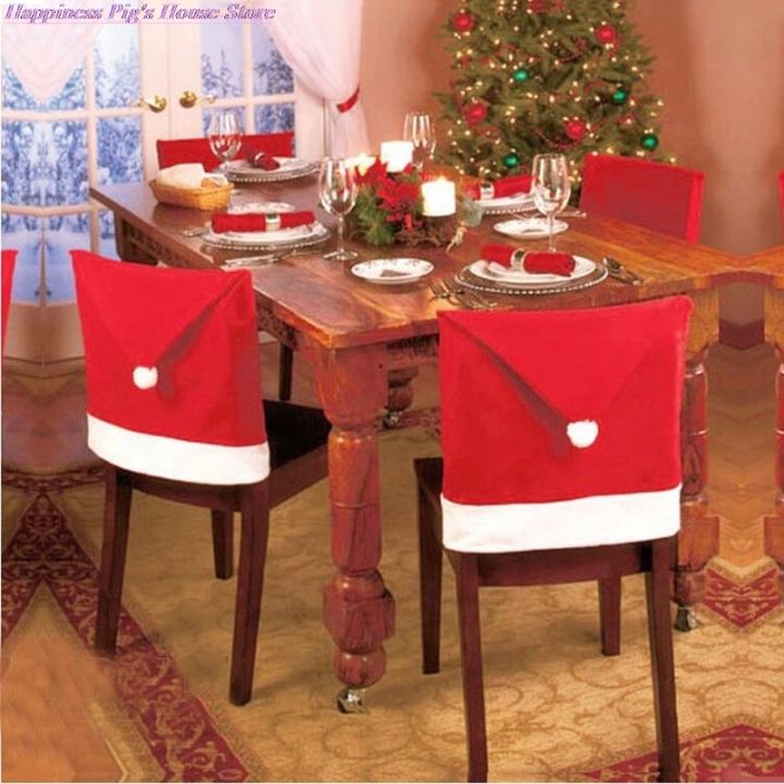 1-2-4-10pcs-christmas-chair-covers-santa-claus-hat-christmas-dinner-chair-back-covers-table-party-decor-new-year-party-supplies